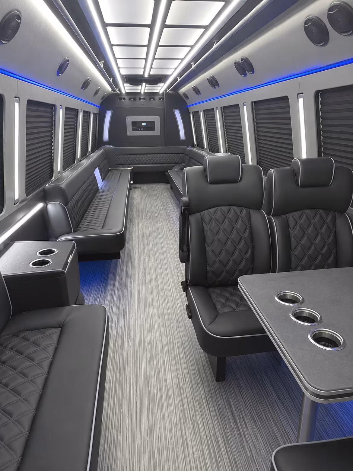 folsom 25 passenger party bus inside