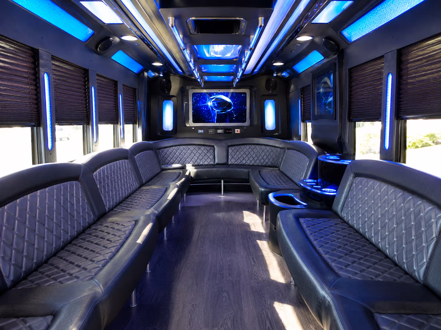 folsom 28 passenger party bus inside