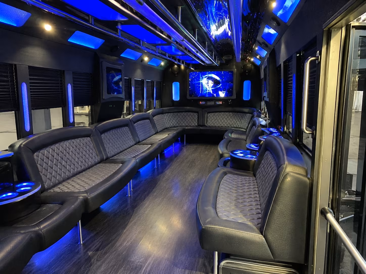 folsom 28 passenger party bus interior