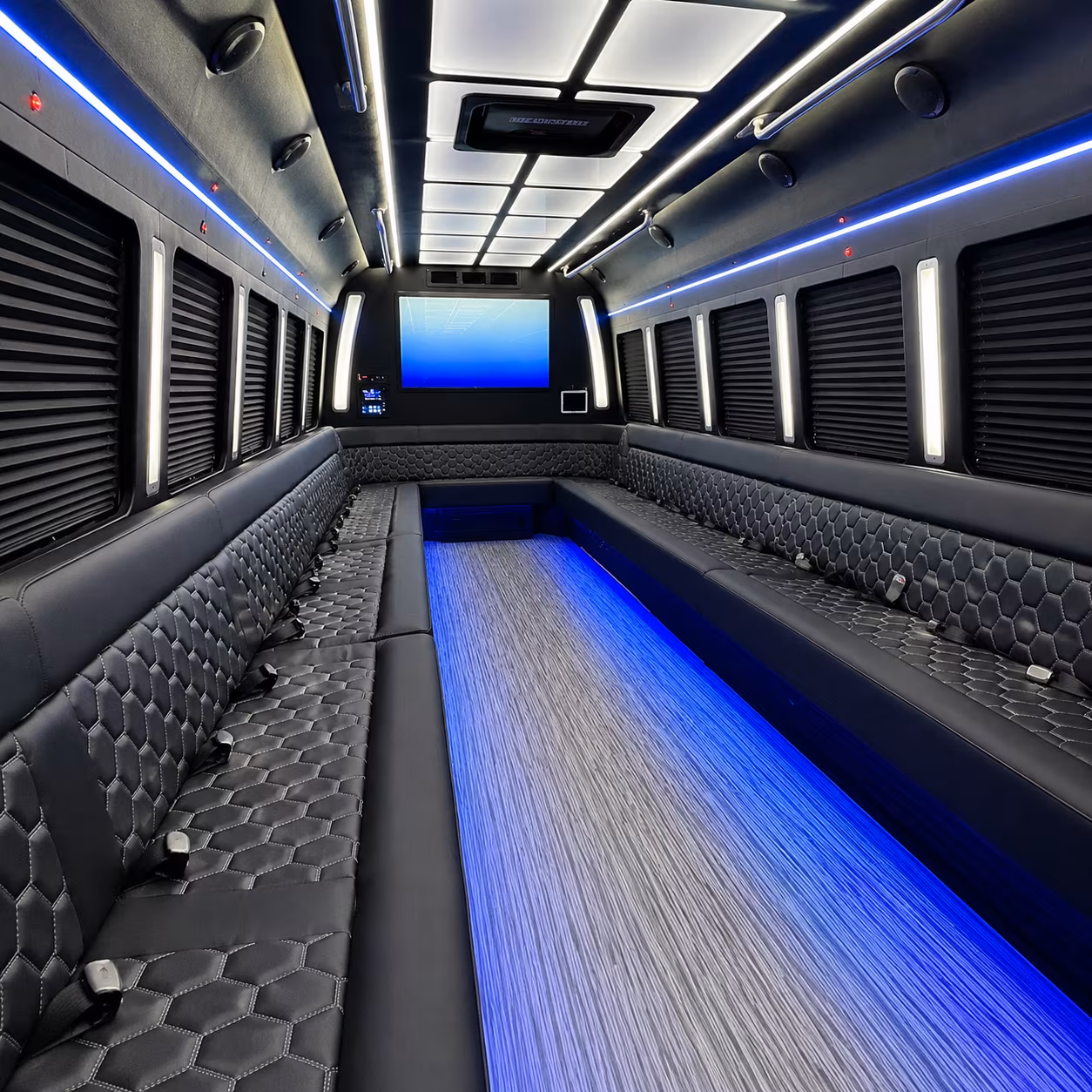 folsom 50 passenger party bus inside
