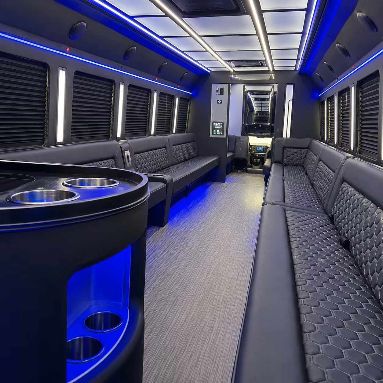 folsom party bus rental interior